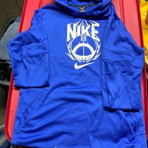 Nike Dri-Fit Fleece Hoodie fleece Boys Size xl Blue‎ Funnel Center Logo